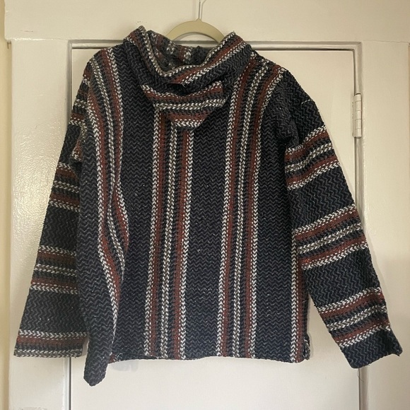 Baja Joe Unisex Hoodie Skater Surfer Hoody Knit Pullover Medium Mexican Poncho - Picture 5 of 6